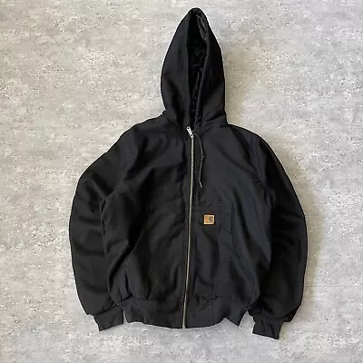 Buy Carhartt Reworked Jacket Large Blacked Out Hooded • 39.99£