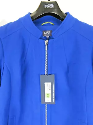 Buy M&s Cobalt Blue Jacket Coat Size 12p 12 Petite • 19.99£
