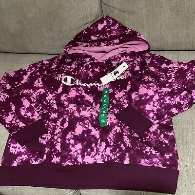 Buy New Champion Ladies Purple Tie Dye Hoodie Sweatshirt Size XL • 15£