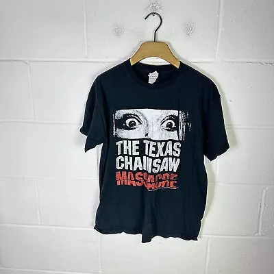 Buy Vintage The Texas Chainsaw Massacre Shirt Mens Medium Black Leatherface Horror • 43.95£