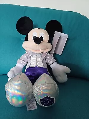 Buy Disney 100 Mickey Mouse Plush Toy - With Tags- Silver Dinner Jacket And Shoes • 15£