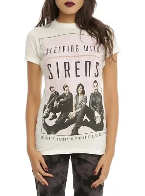 Buy Sleeping With Sirens Juniors Band Photo T-Shirt New Medium • 9.63£