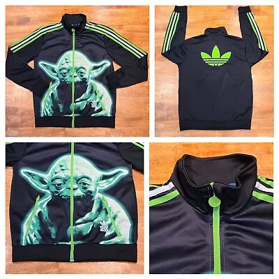 Buy Adidas X Star Wars Yoda Trefoil Track Jacket Youth Sz Large (13-14Y) Black Green • 19.68£