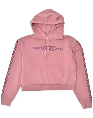 Buy VANS Womens Graphic Crop Hoodie Jumper UK 8 Small Pink Cotton XD67 • 14.14£