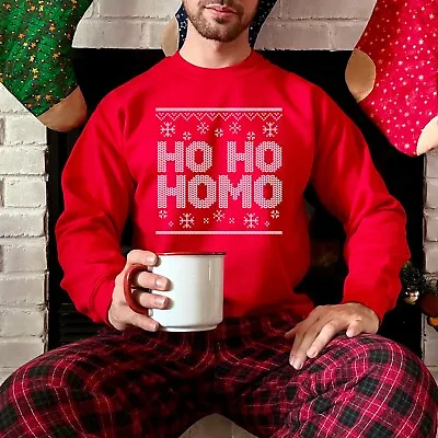 Buy Ho Ho Homo Sweatshirt JH030 -Funny Sarcastic Christmas Jumper Sweater Gay LGBTQ+ • 22.15£