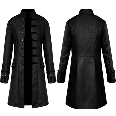 Buy Mens Vintage Gothic Steampunk Jacket Military Blazer Frock Pirate Coat Outwear • 23.86£