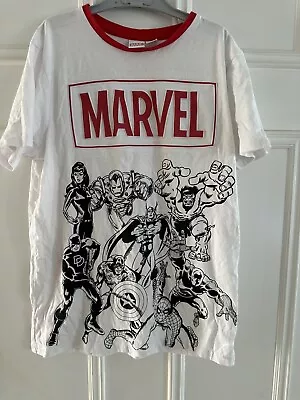 Buy Marvel T-Shirt Age 9-10yrs, White And Red, Good Condition • 8£