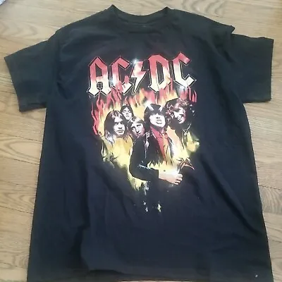 Buy AC/DC Highway To Hell W/ Flames, Bon Scott - Angus, T-Shirt Men's Medium • 14.21£
