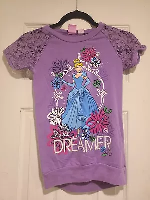 Buy Disney Princess Girl's 7/8 Cinderella Royal Dreamer Shirt Short Sleeve Purple -M • 7.97£