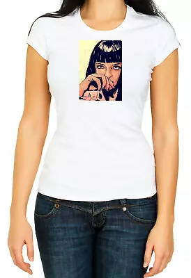 Buy Pulp Fiction Mia Wallace Quentin Tarantino Women's 3/4 Short Sleeve K065 • 11.40£