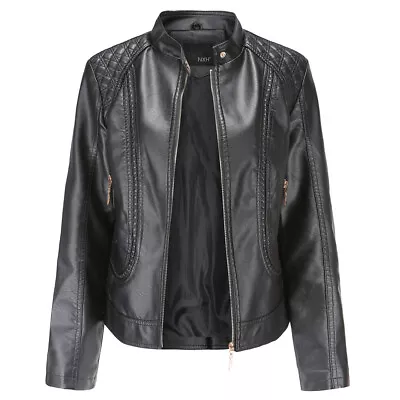 Buy Women's Leather Jacket Coat Genuine Leather Top Motorcycle Slim Fit Designer/ • 31.19£