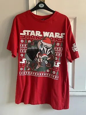 Buy The Mandalorian Grogu Baby Yoda Christmas T Shirt Size Medium Star Wars • 10£