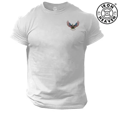 Buy American Eagle T Shirt Pocket Gym Clothing Bodybuilding Training Workout MMA Top • 10.99£