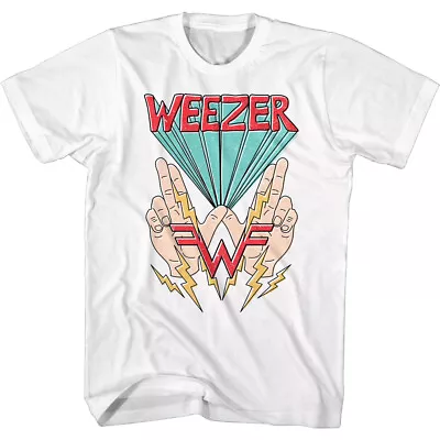Buy Weezer W Hands With Lightning Men's T Shirt Rock Music Merch • 42.79£