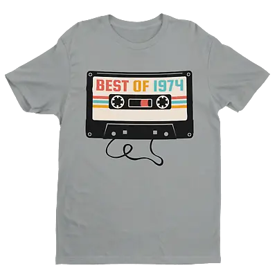 Buy 50th Birthday In 2024 T Shirt Funny Best Of 1974 Retro Cassette Tape Gift Idea • 13.95£