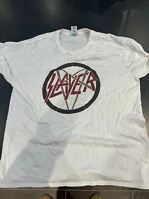 Buy White Slayer Men’s Xl Tshirt  • 5£