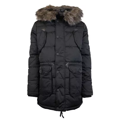 Buy Superdry Men's Chinook Parka Jacket, Waterproof, Fur Hood In Black-M5010346A/02A • 89.95£