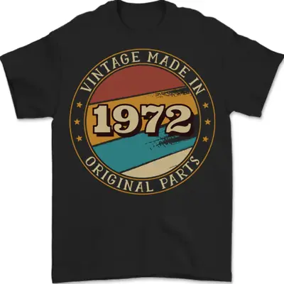 Buy 51st Birthday Vintage Made In 1972 Mens T-Shirt 100% Cotton • 8.49£