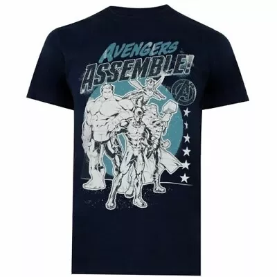 Buy Marvel Mens Team Avengers Assemble T-Shirt Navy Size 2XL New With Tag Free P&P • 11.65£