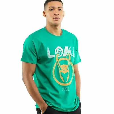 Buy Official Marvel Mens Loki Emblem T-shirt Green S - XXL • 13.99£