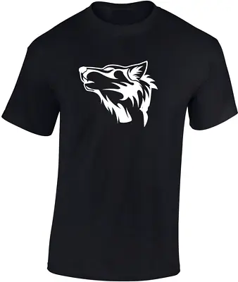 Buy Wolf Face T-shirt Animal Themed Tshirt Mens King Funny Gift Ideal Cool Wolves • 13.95£