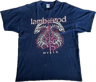 Buy Lamb Of God Vintage Band T Shirt Metal Music Memorabilia Size XL Wrath Tour 2010 • 29.99£