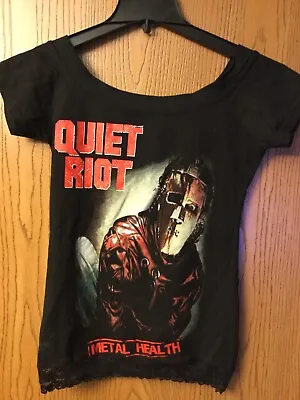 Buy Quiet Riot. Metal Health. Shirt. Ladies Cut W/Lace At Bottom. Black • 56.90£