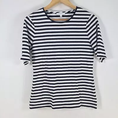Buy Witchery Essentials Womens T Shirt Size L White Black Striped Short Sleeve083475 • 12.61£