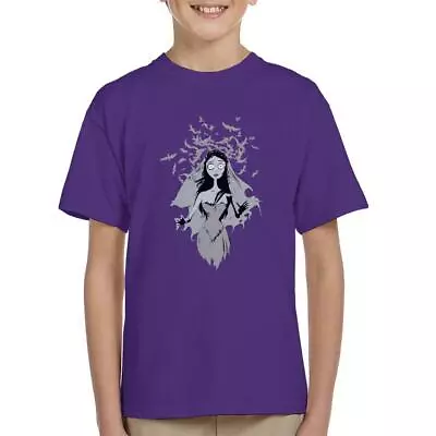 Buy All+Every Corpse Bride Emily Surrounded By Bird Silhouettes Kid's T-Shirt • 14.95£