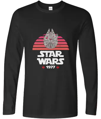 Buy Star Wars Unofficial - 1977 Retro Falcon Sunset LS-T-Shirt Design Rebel Alliance • 16.99£