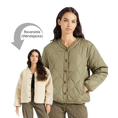 Buy Brixton Women's Jacket Sherpa Reversible Padded (Military Olive) Size: M • 32.82£