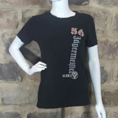 Buy Jagermeister Fitted T-Shirt Black Short Sleeve Graphic Print Woman's Size Medium • 19.29£