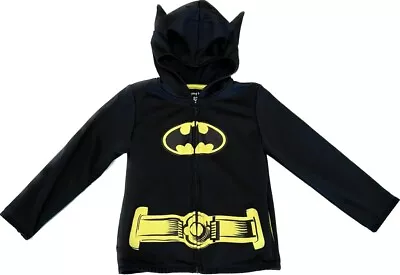 Buy Batman Zip Up Hoodie Youth Boys Size 6 Fleece Costume Hooded Sweatshirt • 16.58£