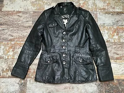 Buy GIPSY Women's Black Leather Button Blazer / Jacket Size M • 34.99£