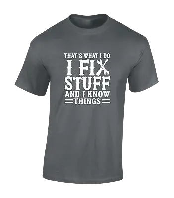 Buy That's What I Do Fix Stuff Mens T Shirt Funny Joke Gift Idea For Dad Husband Top • 7.99£