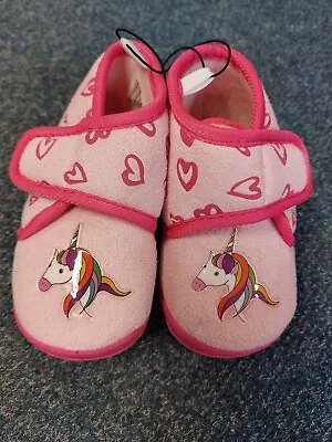 Buy Pink Unicorn Slippers Infant Girls Size 6 UK • 7.50£