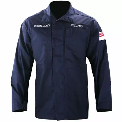 Buy Genuine Royal Navy Jacket Shirt Combat Warm Weather Blue FR,RN Grade 1 • 16.95£