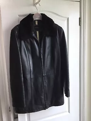 Buy Womens Black Leather Jacket Size 14 • 15£