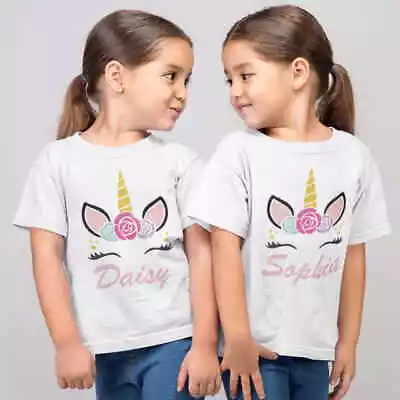 Buy Personalised Unicorn Name Tshirt. 100% Cotton Child / Kids / Toddler / Baby • 8.95£