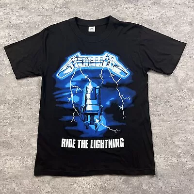 Buy Vintage Metallica Ride The Lightning Band T Shirt Mens Medium Retro 90s Music • 39.95£