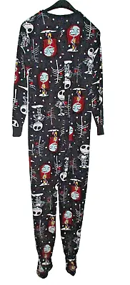 Buy Disney Nightmare Before Christmas Medium Footed 1 Piece Zip Adult Pajamas • 14.34£