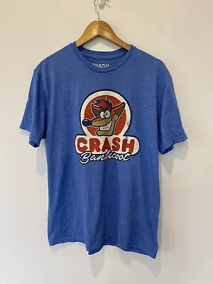 Buy CRASH BANDICOOT *Rare* Blue Crash Face T-shirt Size L 2022 Activision EUC • 24.76£