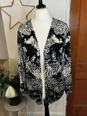 Buy Women’sVintage  Sequin Blazer  Jacket Tops Ladies Shiny Party Evening Cardigan L • 20£