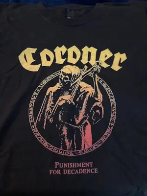 Buy CORONER  Punishment For Decadence  T Shirt Size XL • 21.32£