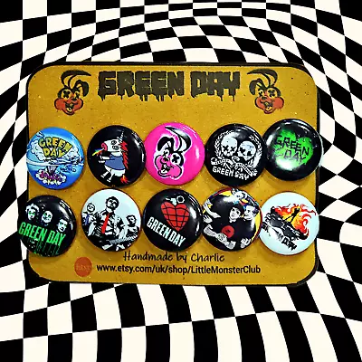 Buy GREEN DAY PIN BADGE BUTTONS - 25mm - Band Merch - Green Day Logo - Badges • 9.20£