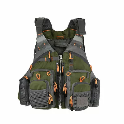 Buy Quick Dry Life Jacket Fishing Waistcoat Adjustable Multi-pocket Fly Fishing Vest • 24.46£