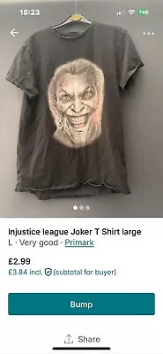Buy Men’s Injustice League Joker T Shirt Large  • 1.99£