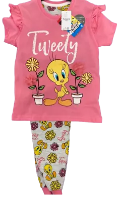 Buy Looney Tunes Girls Pink Tweety Pie Pyjamas New • 6.80£