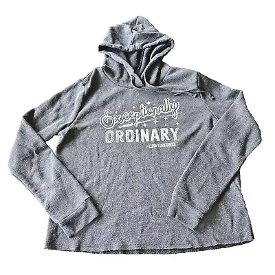 Buy Harry Potter Exceptionally Ordinary Luna Lovegood Hoodie Size Large Gray Cropped • 22.73£
