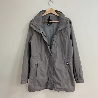 Buy The North Face Long Lighweight Jacket Coat Grey Large L Hooded Zip Up Waterproof • 69.99£